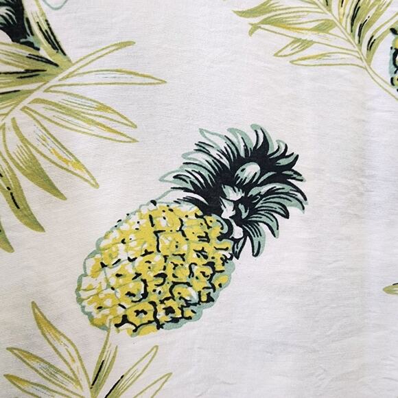 Ekouaer pearl snap front housecoat nightgown pineapple print woman's size large - Picture 9 of 14